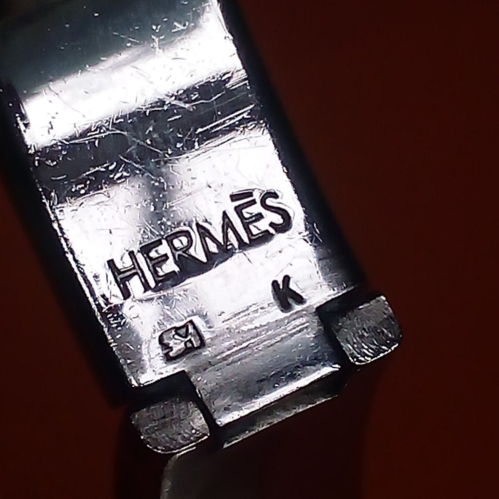 Hermes Click H Red & Silver Gm With Pouch & Box - image 7